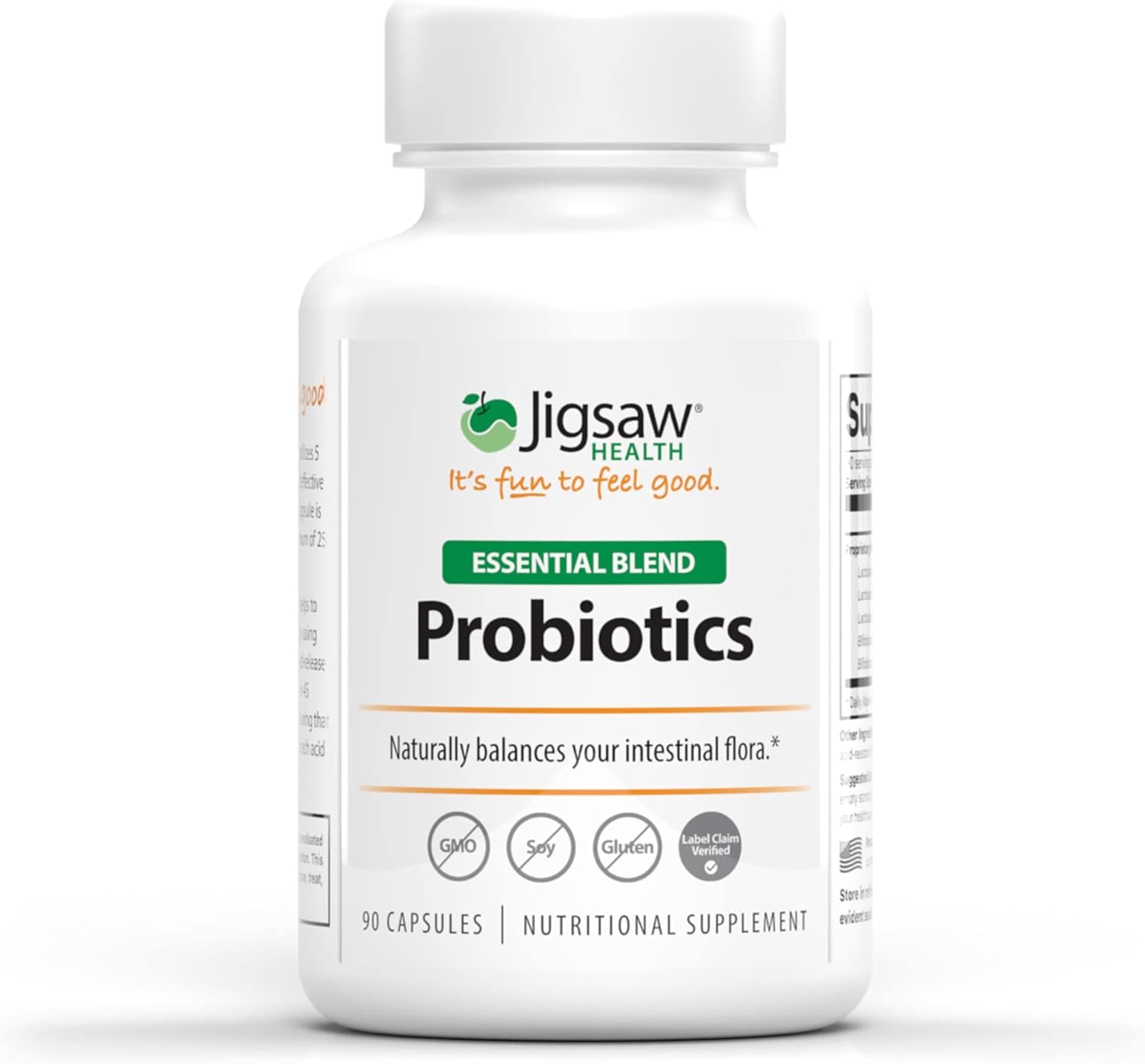 Jigsaw Health Probiotics Essential Blend - 90 Capsules for Gut Health and Immune Support