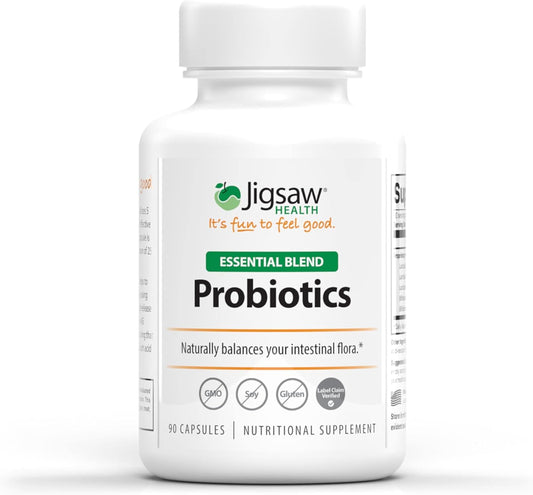 Jigsaw Health Probiotics Essential Blend - 90 Capsules for Gut Health and Immune Support
