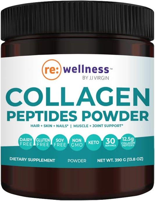 JJ Virgin Collagen Peptides Powder Supplement for Hair, Skin, Nails, Muscle & Joint Support - 30 Servings
