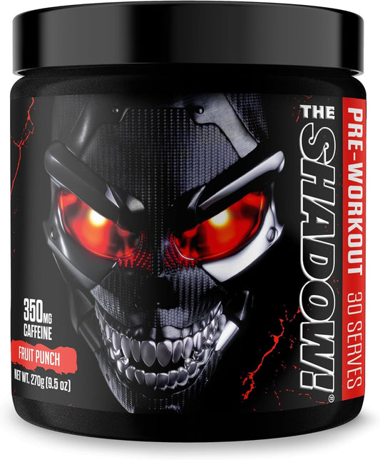 JNX SPORTS The Shadow Preworkout: Fruit Punch, 30 Servings, 350mg Caffeine for Energy & Strength - Men & Women
