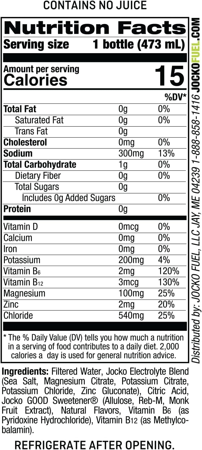 Jocko Fuel Hydrate Electrolyte Drinks - Lemon-Lime 16 Oz (12 Pack) - Sports Drink Hydration Amplifier with Scientifically Formulated Electrolyte Blend