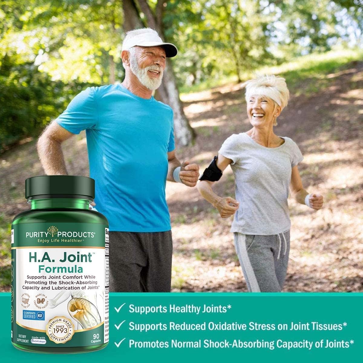 Joint and Skin Support Supplement with Hyaluronic Acid, Collagen, and Olive Fruit Extract - 90 Capsules