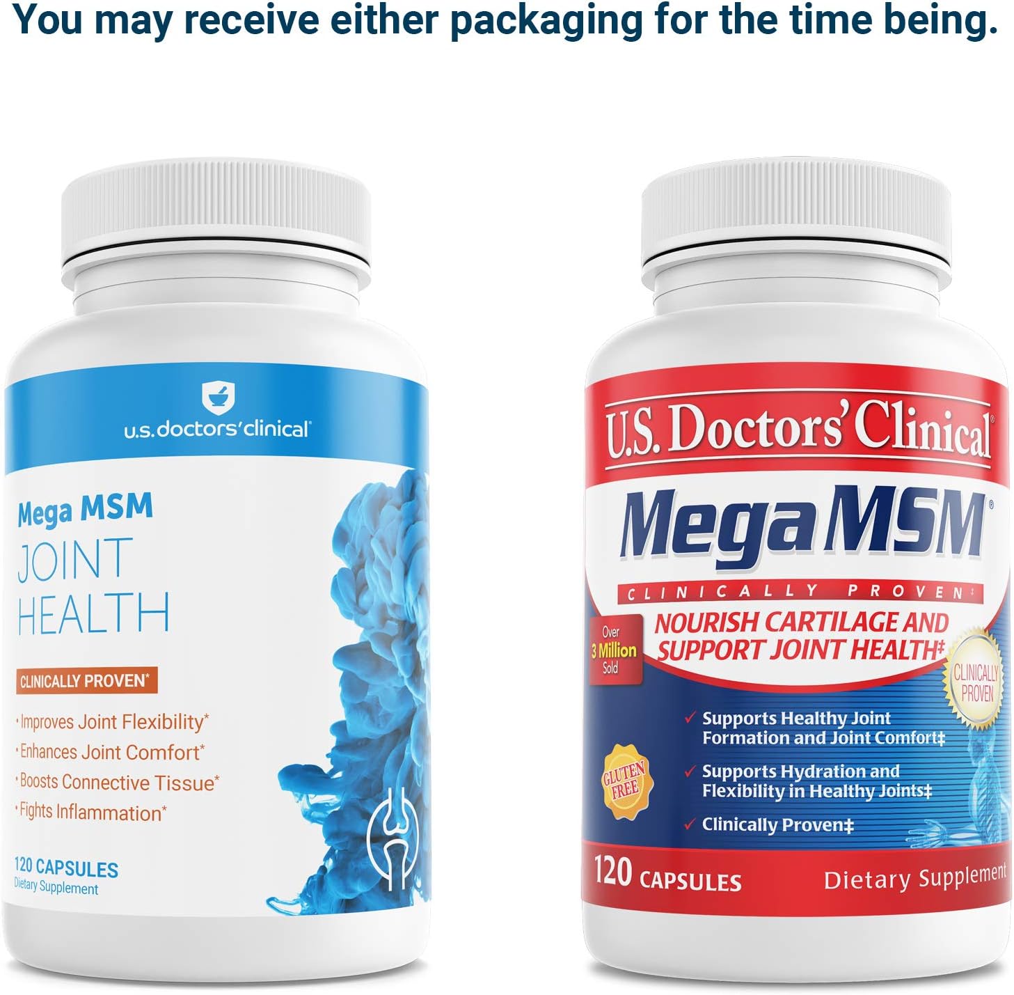 Joint Comfort & Movement Support with MSM, Vitamin C, Collagen & Neem - U.S. Doctors’ Clinical (1 Month Supply, 120 Capsules)