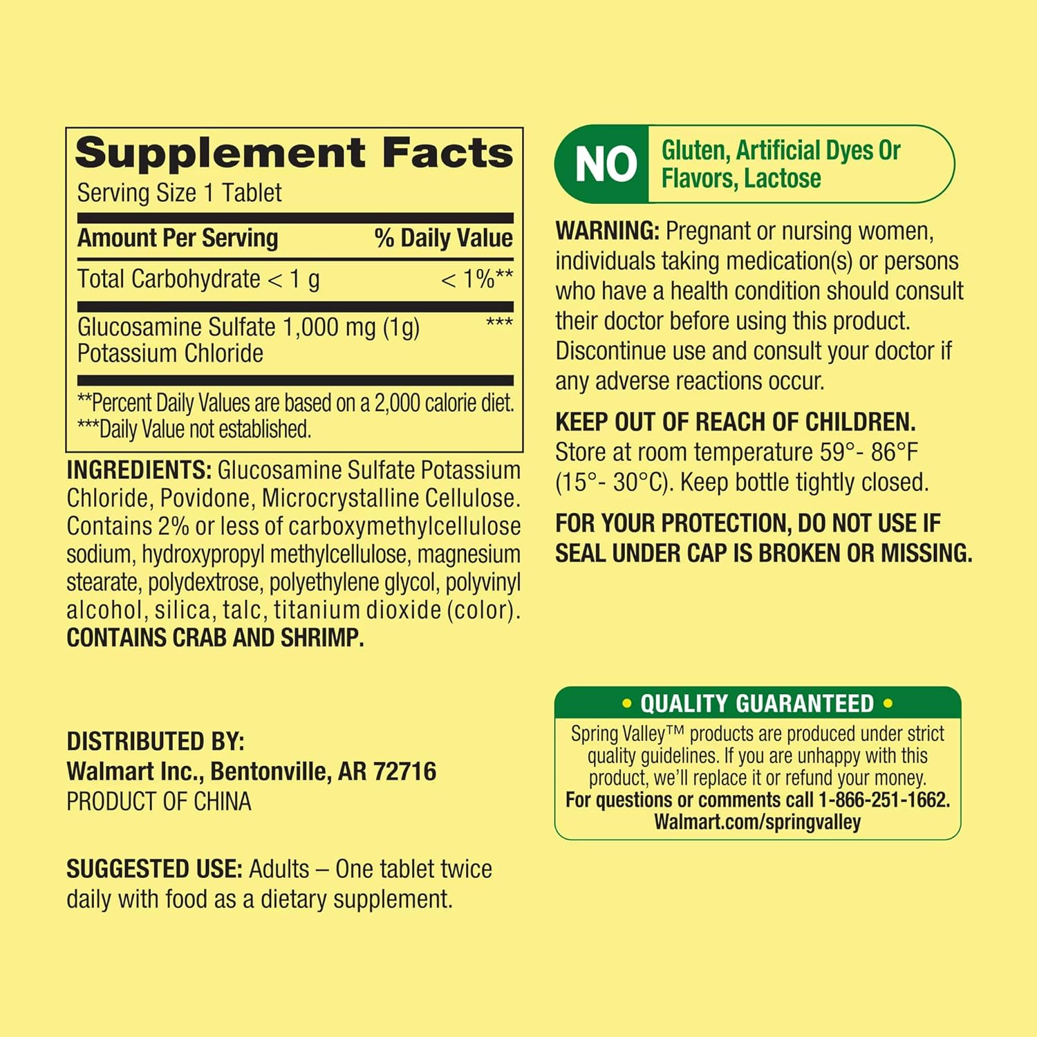 Joint Health Bundle: Spring Valley Glucosamine Sulfate Potassium Chloride 1000mg, 200 Count + Lual's 45 Diabetes Decoded Book