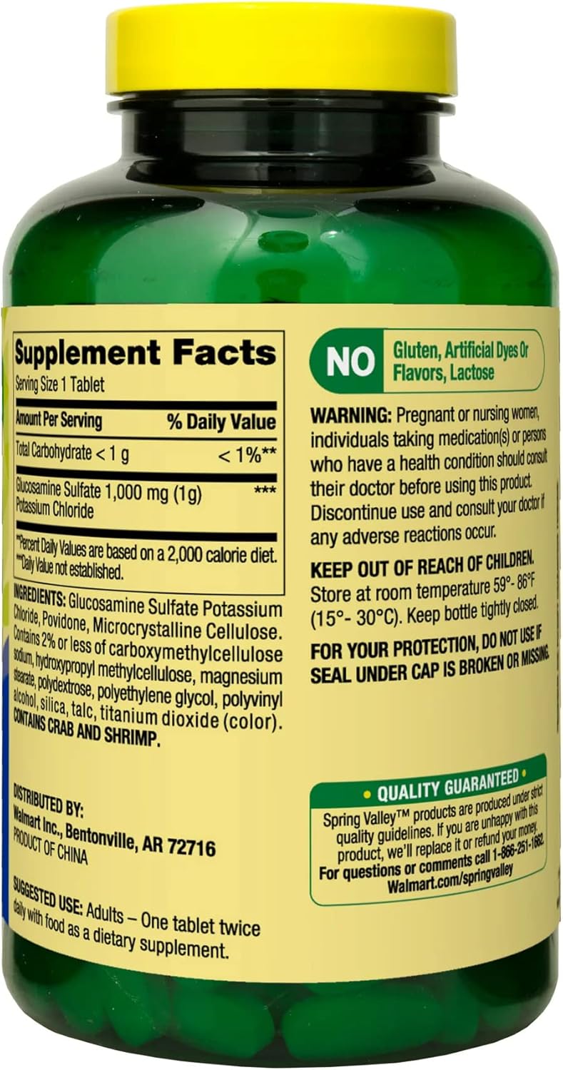 Joint Health Bundle: Spring Valley Glucosamine Sulfate Potassium Chloride 1000mg, 200 Count + Lual's 45 Diabetes Decoded Book