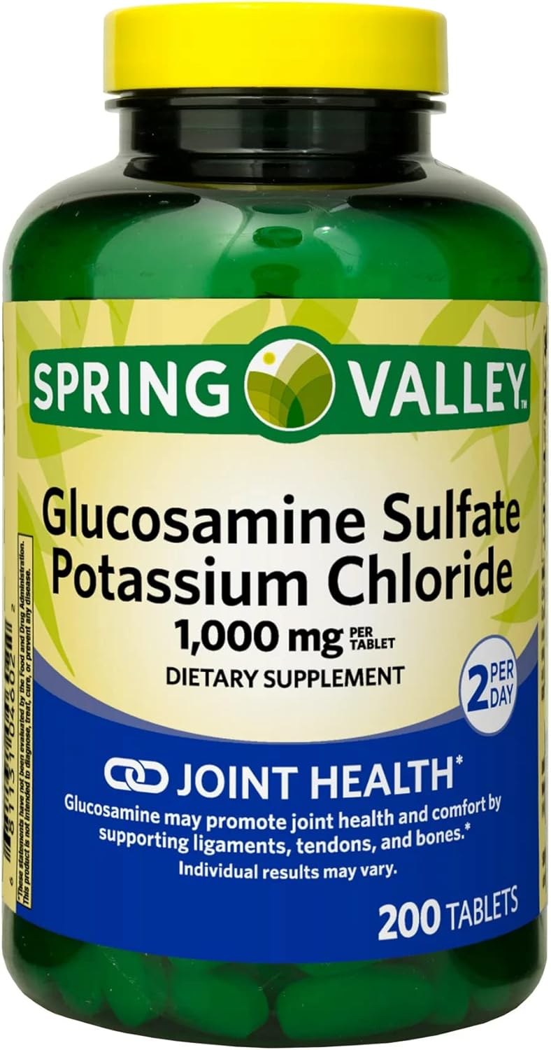 Joint Health Bundle: Spring Valley Glucosamine Sulfate Potassium Chloride 1000mg, 200 Count + Lual's 45 Diabetes Decoded Book