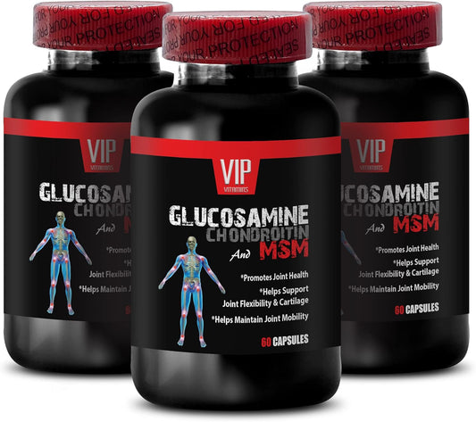 Joint Health Formula with Glucosamine, Chondroitin, and MSM - Bone & Immune Support Supplement - Anti Aging Pills - 180 Capsules