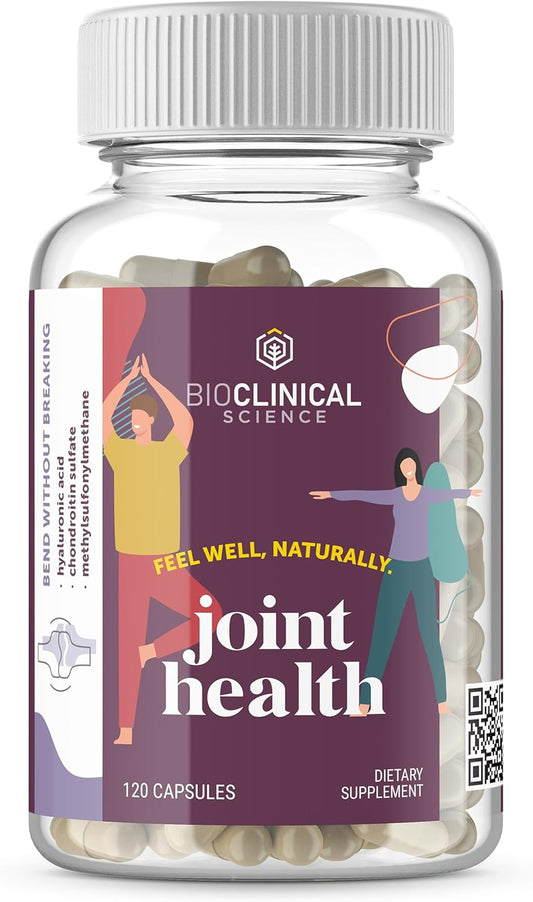 Joint Health Supplement with Chondroitin Sulfate, Hyaluronic Acid & MSM - 120 Capsules - 60 Day Supply