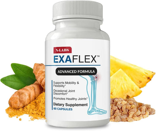 Joint Health Supplement with Glucosamine, Chondroitin, MSM, Boswellia, Turmeric, and Quercetin - 60 Capsules - Made in USA