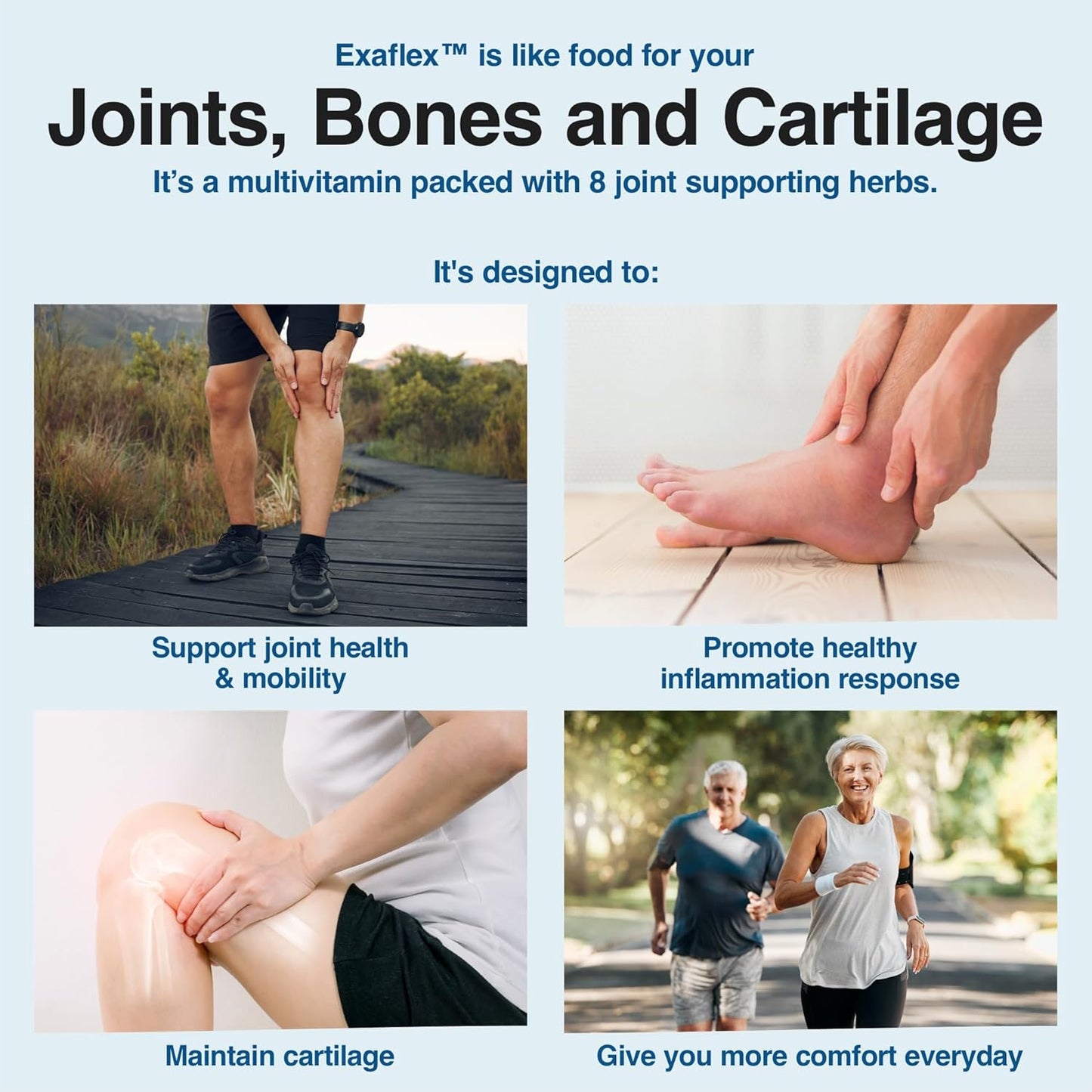 Joint Health Supplement with Glucosamine, Chondroitin, MSM, Boswellia, Turmeric, and Quercetin - 60 Capsules - Made in USA