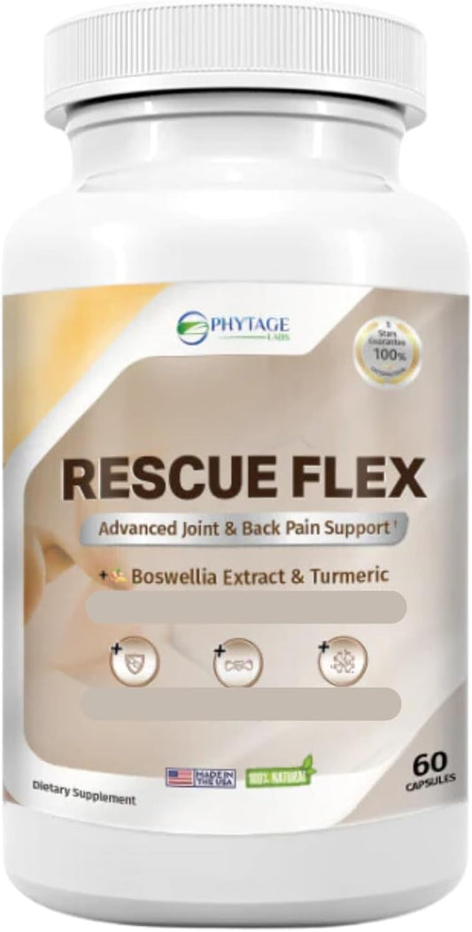 Joint Health Support Capsules with Boswellia, MSM, and Turmeric - Back, Bones, Mobility, and Cartilage Support - 60 Capsules from Phytage Labs