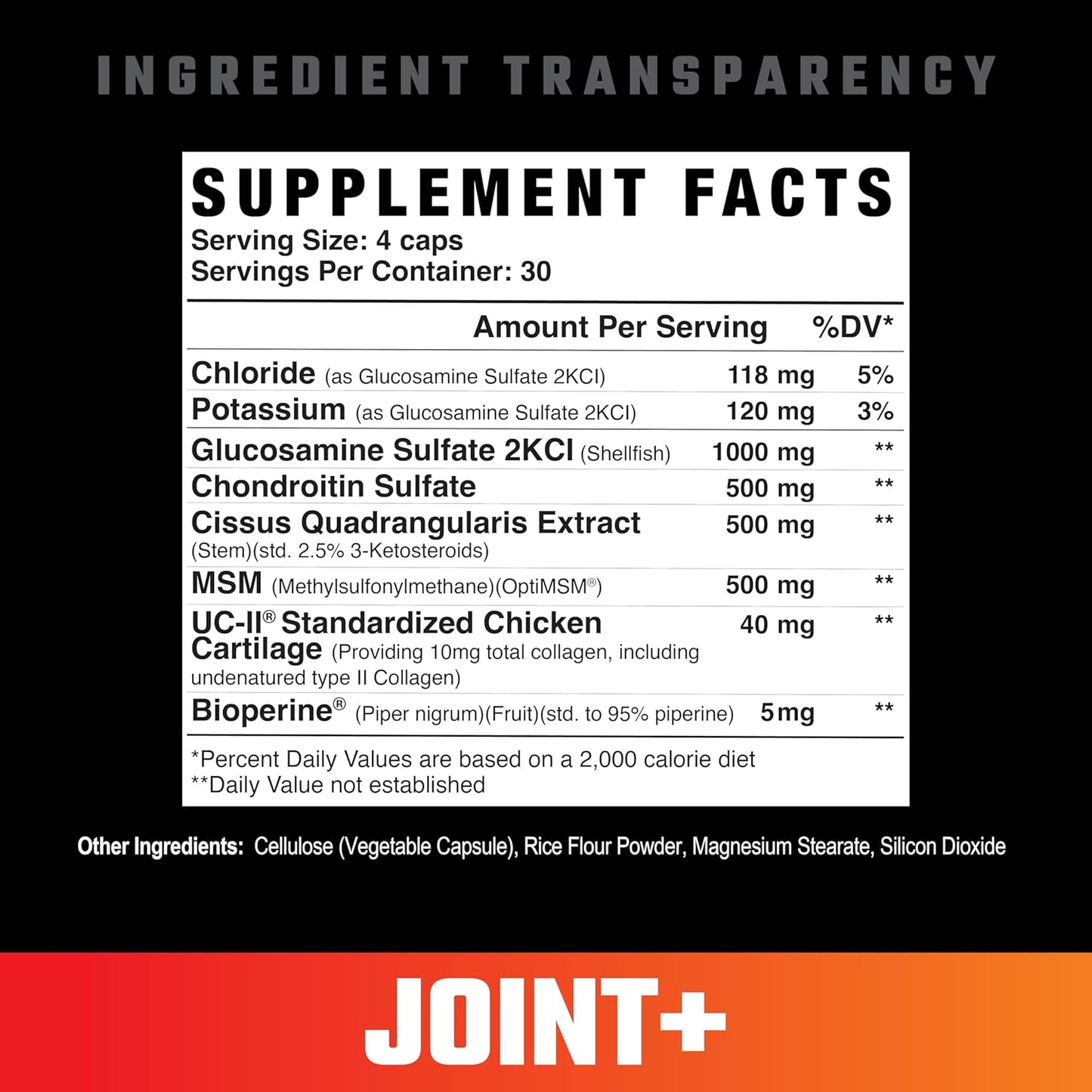Joint Health Support Supplement with UC-II Collagen, MSM, Glucosamine, and Bioperine - Axe & Sledge Joint+