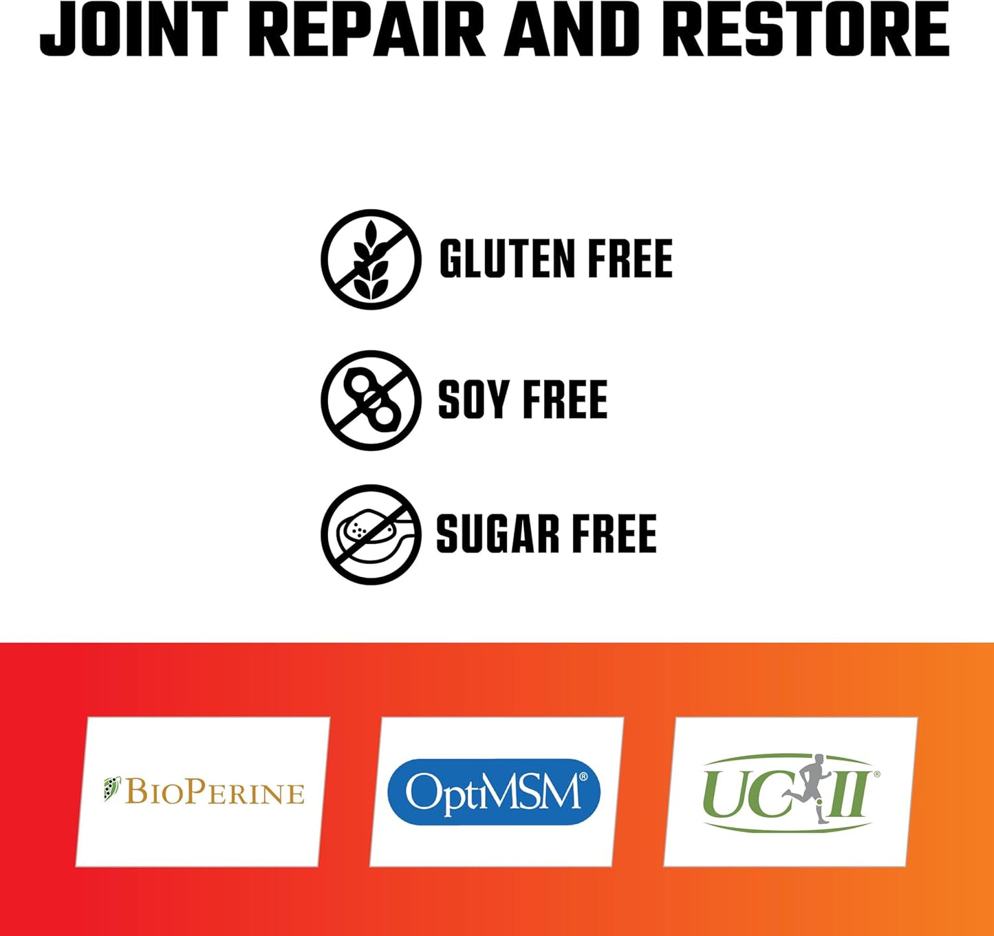 Joint Health Support Supplement with UC-II Collagen, MSM, Glucosamine, and Bioperine - Axe & Sledge Joint+