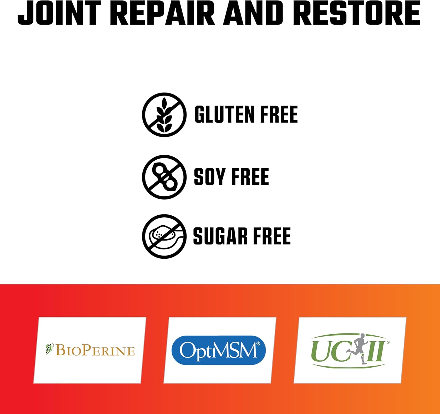 Joint Health Support Supplement with UC-II Collagen, MSM, Glucosamine, and Bioperine - Axe & Sledge Joint+