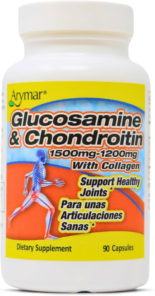 Joint Health Support with ARYMAR Glucosamine, Chondroitin, and Collagen - 90 Capsules
