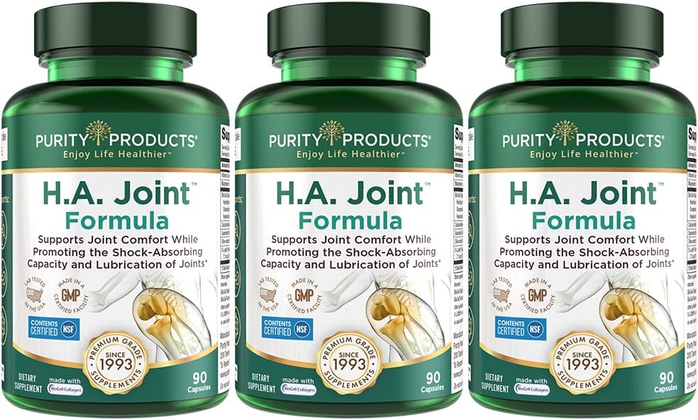 Joint & Skin Support Supplement with Hyaluronic Acid, Collagen, and Olive Fruit Extract - 90 Capsules
