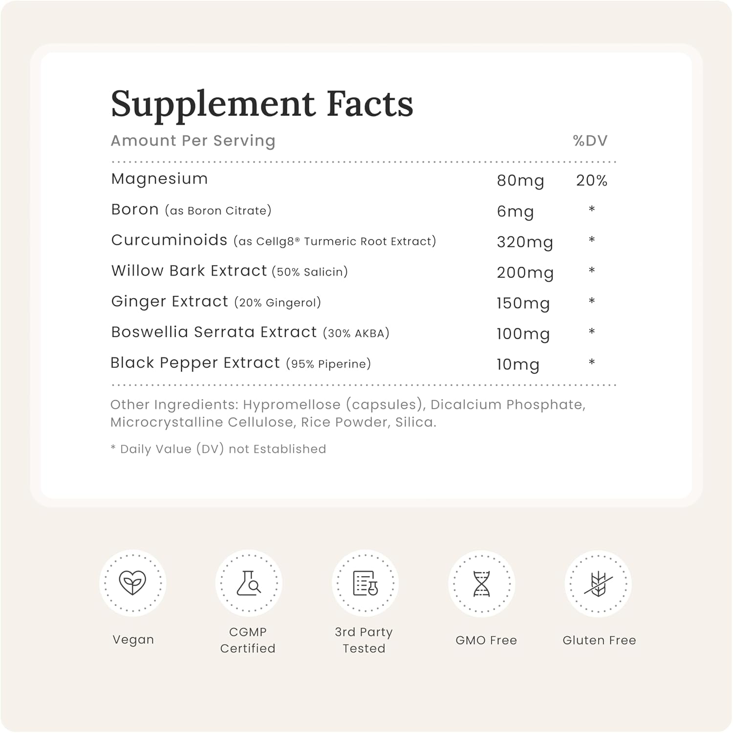 Joint Support and Muscle Recovery Supplement with Boswellia Serrata and Curcumin - 60 Count, Molecular Hydrogen Formula