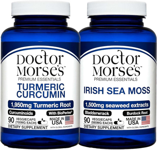 Joint Support & Immune Boost Bundle with Turmeric Curcumin, Sea Moss, BioPerine, Bladderwrack - 90 Capsules, FDA-Registered & NSF-Certified - BoostGo Australia