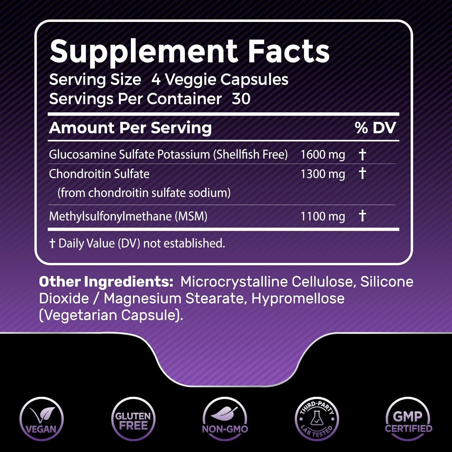 Joint Support Supplement with Glucosamine Chondroitin MSM - 4000mg - 240 Capsules for Back & Knee Pain Relief, Joint Health Triple Strength Formula by WELLNESS LABSRX - BoostGo Australia