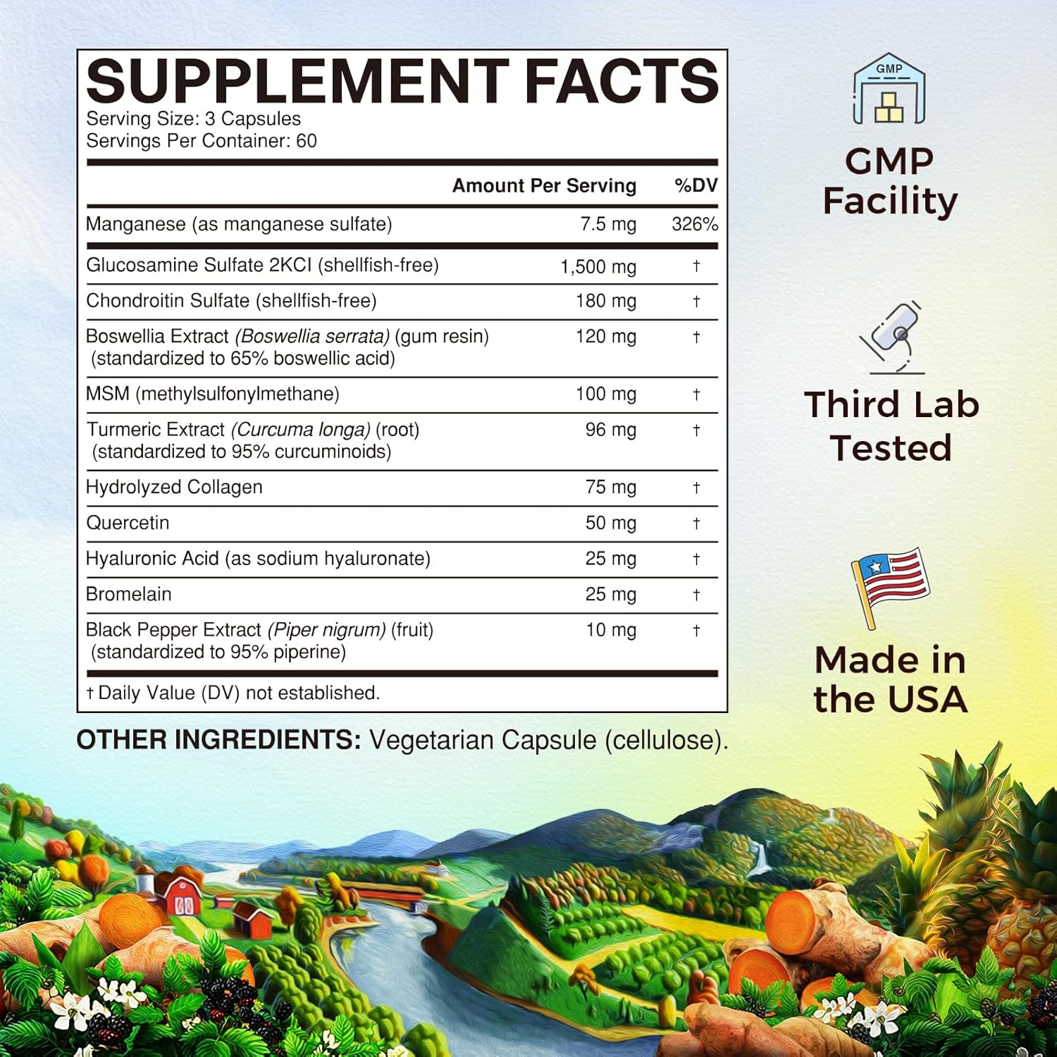 Joint Support Supplement with Glucosamine, Chondroitin, MSM, Turmeric & Collagen - 11-in-1 Joint Health Formula for Flexibility & Comfort - 180 Capsules