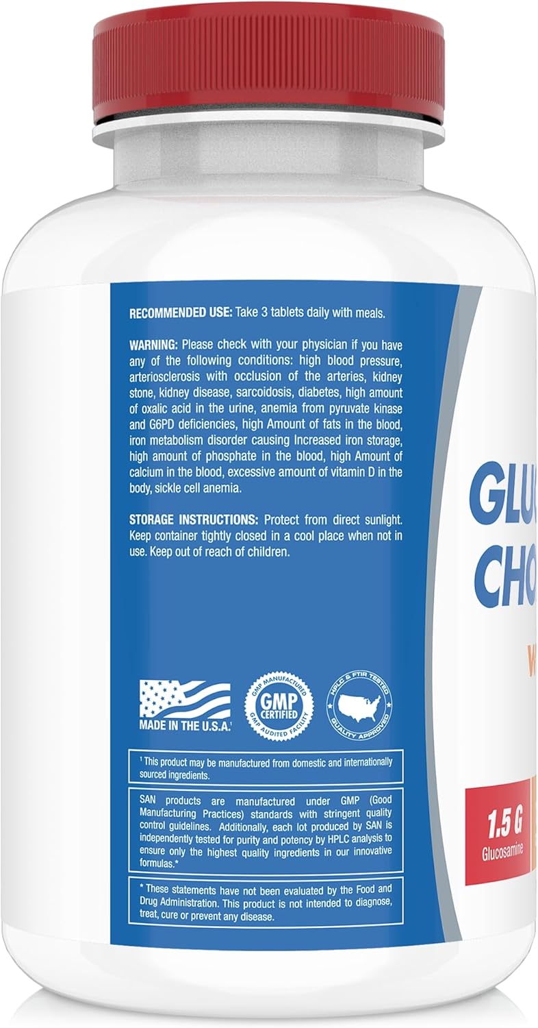 Joint Support Supplement with Glucosamine, Chondroitin, and MSM - Natural Formula for Healthy Joints and Mobility. 60 Servings