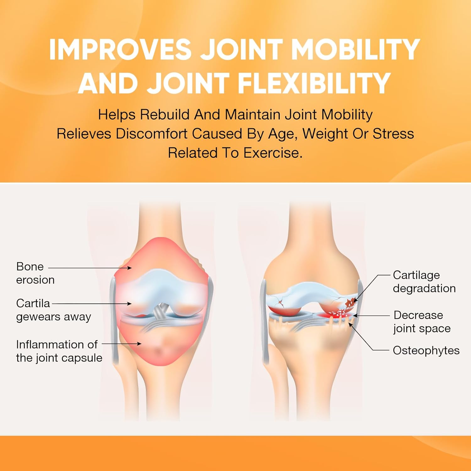 Joint Support Supplement with Glucosamine Chondroitin MSM, Vitamin D3 - Shellfish Free, Non-GMO Formula for Flexibility & Bone Health