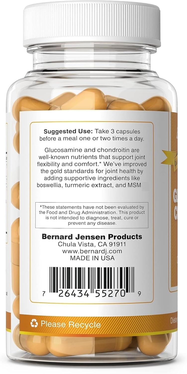 Joint Support Supplement with Glucosamine, Chondroitin, MSM, Turmeric - 90 Capsules for Mobility and Comfort