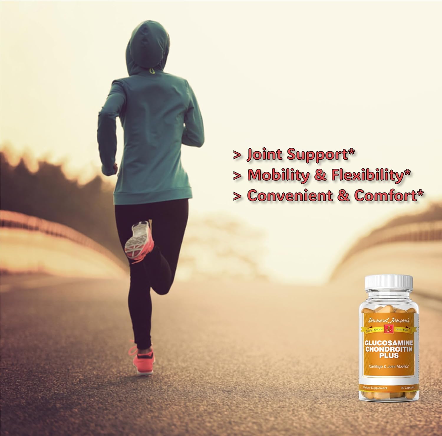 Joint Support Supplement with Glucosamine, Chondroitin, MSM, Turmeric - 90 Capsules for Mobility and Comfort