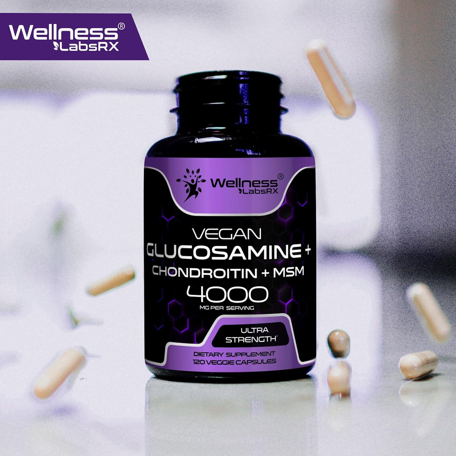 Joint Support Supplement with Glucosamine Chondroitin MSM - 4000mg - 240 Capsules for Back & Knee Pain Relief, Joint Health Triple Strength Formula by WELLNESS LABSRX - BoostGo Australia
