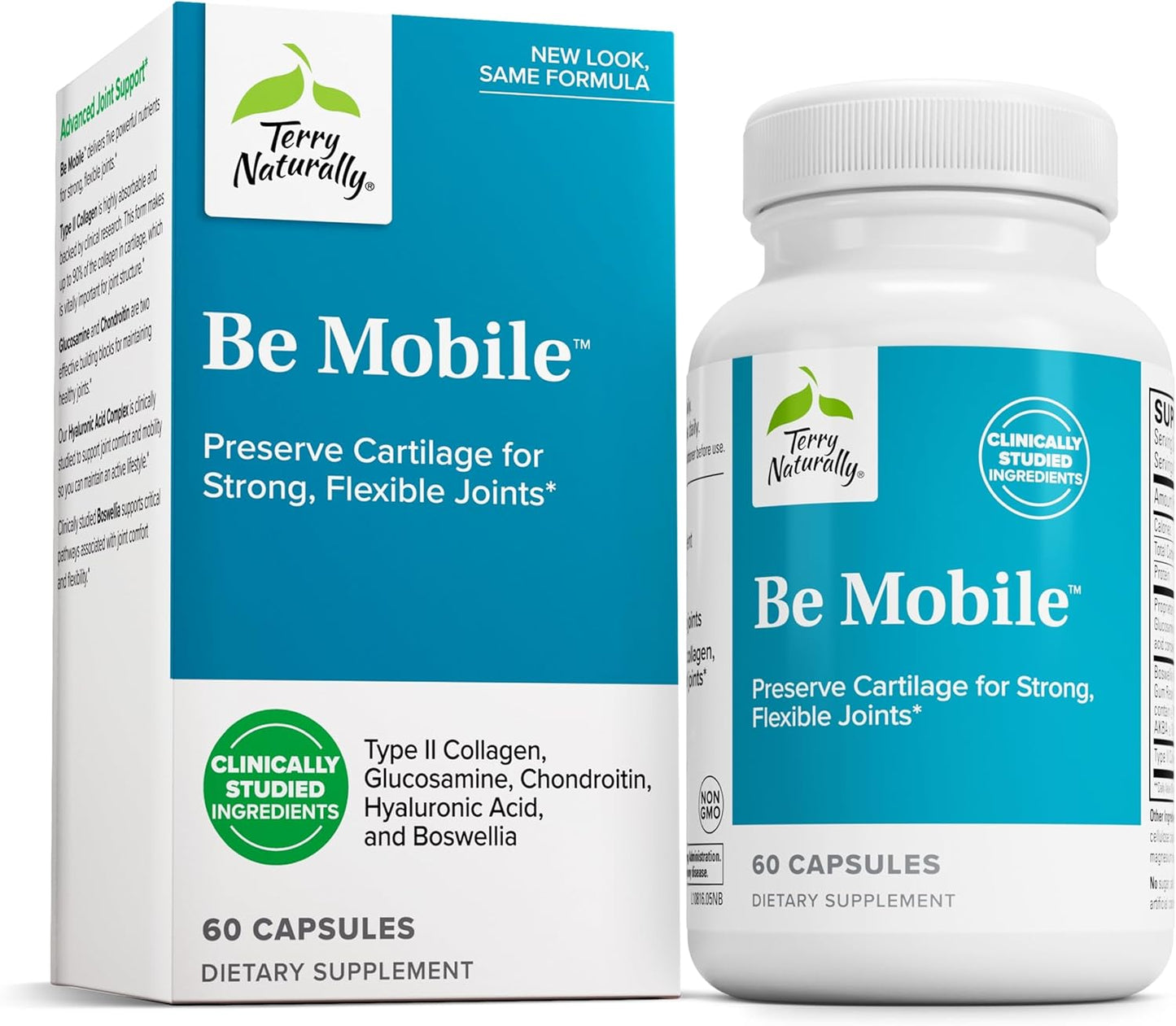 Joint Support Supplement with Type II Collagen, Glucosamine, Chondroitin, Hyaluronic Acid & Boswellia - Non-GMO, Gluten Free - 60 Capsules