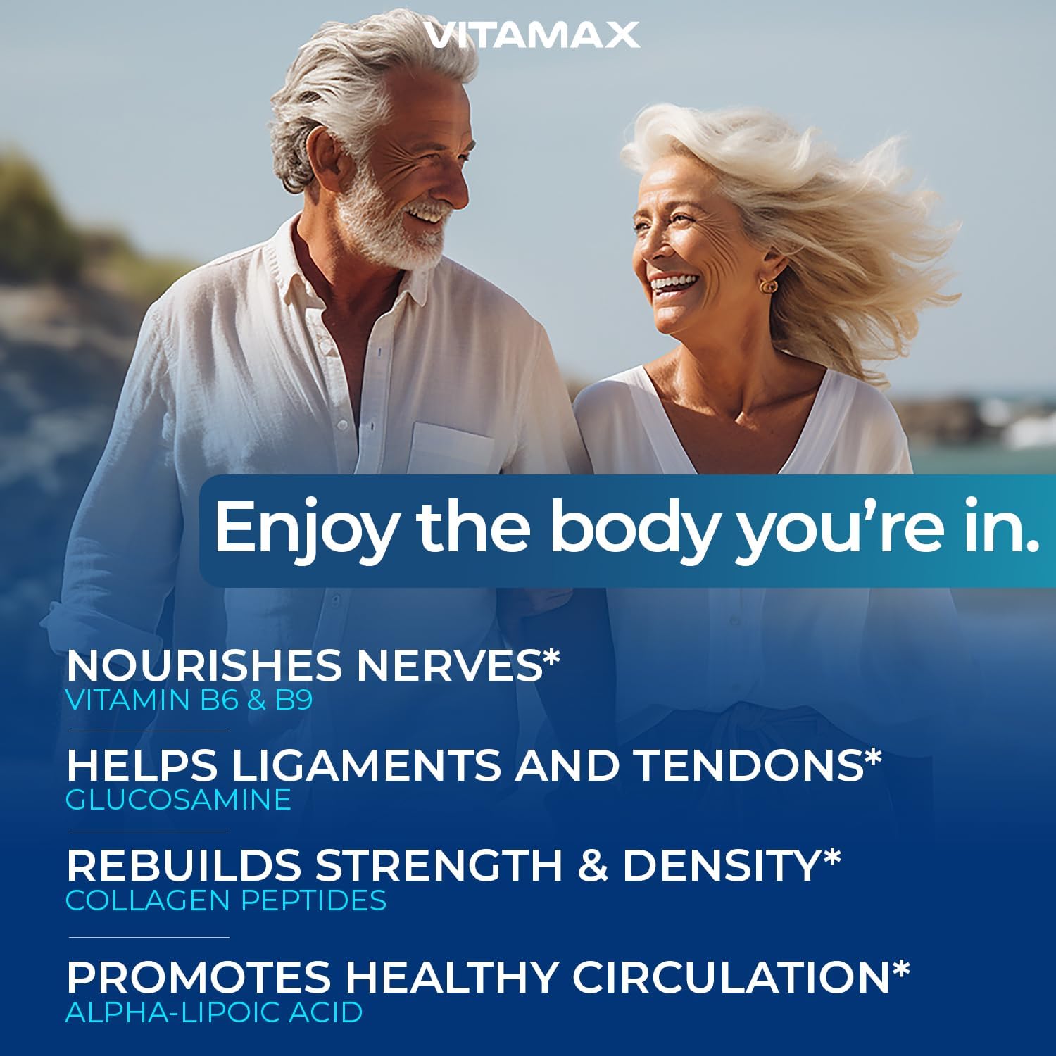 Joint Support Supplement with Vitamax, Glucosamine, MSM, Turmeric, ALCAR, Boswellia, ALA, Collagen, and BioPerine - Enhances Mobility, Flexibility, and Comfort - Made in USA - 120ct