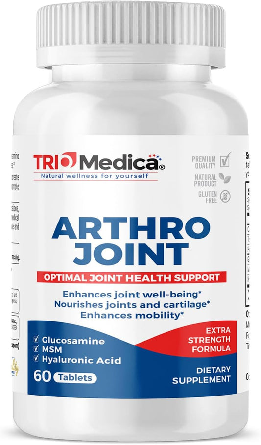 Joint Support Tablet with Glucosamine, MSM, and Hyaluronic Acid - 60 Count, Non-GMO & Gluten-Free