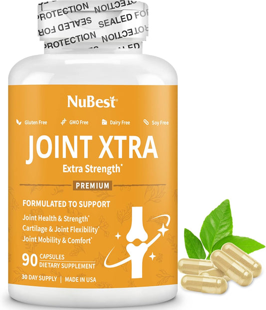 Joint Xtra - Triple Strength Joint Support Supplement with Glucosamine, Chondroitin, Turmeric, MSM & Boswellia - 90 Vegan Capsules for Joint & Cartilage Health