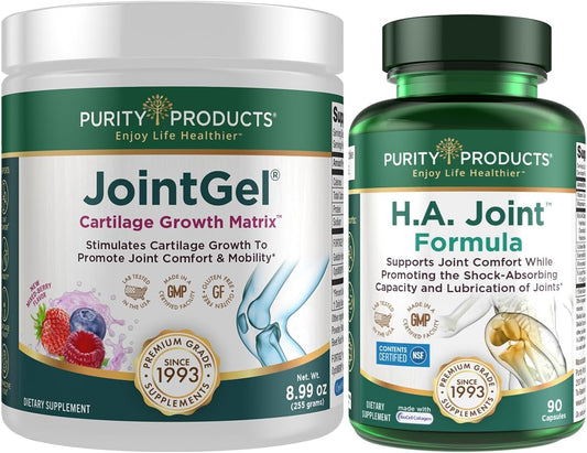 JointGel Berry Flavor Bundle: Bioactive Collagen Peptides + MSM with Hyaluronic Acid for Joint Support
