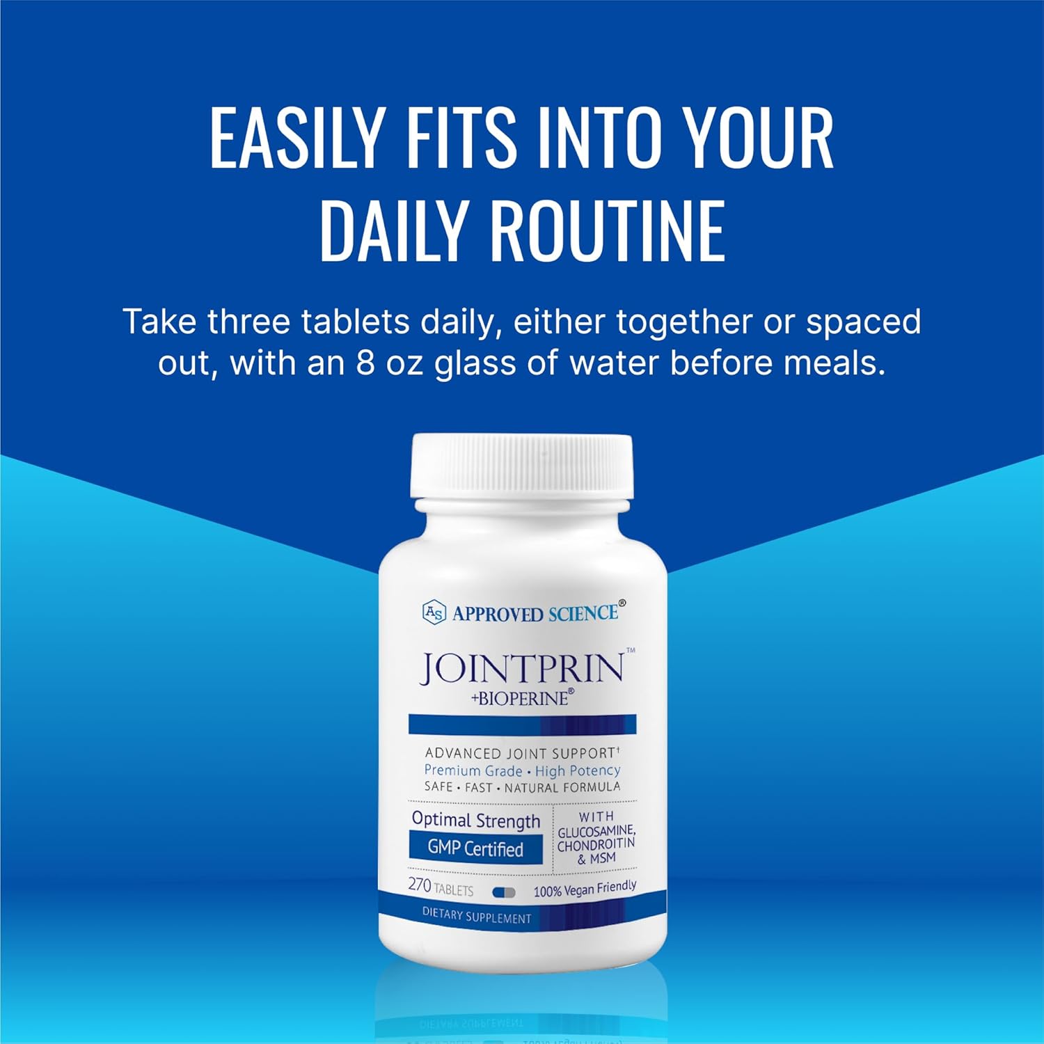 Jointprin - 270 Tablets with Glucosamine, MSM, Chondroitin, Turmeric, Boswellia & BioPerine - 3 Month Supply