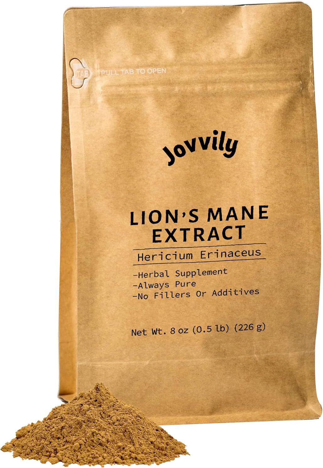Jovvily Lion's Mane Extract 8 oz - Pure Hericium Erinaceus Herbal Supplement