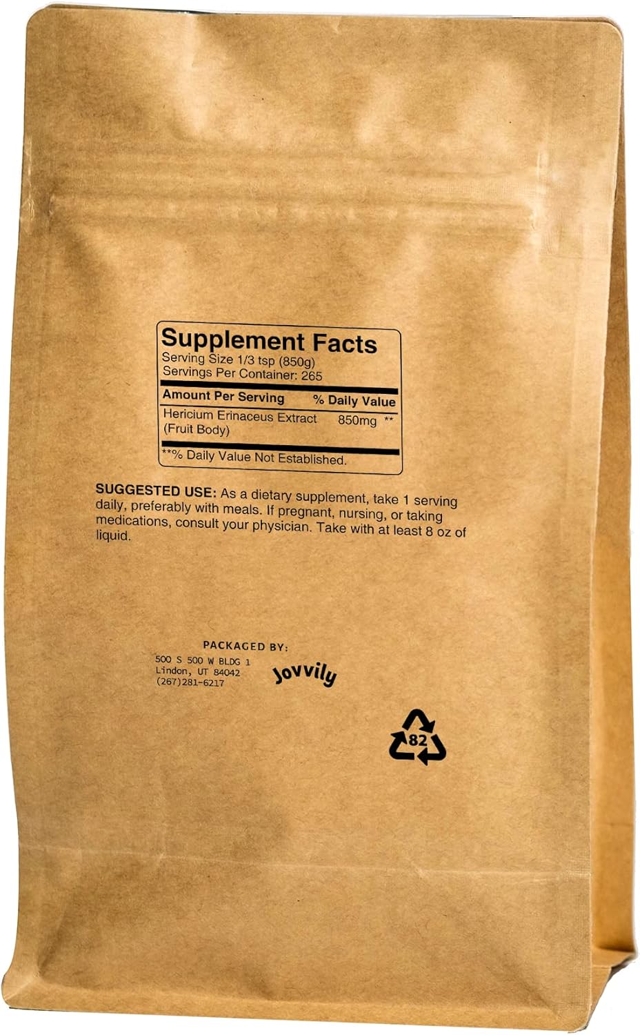 Jovvily Lion's Mane Extract 8 oz - Pure Hericium Erinaceus Herbal Supplement