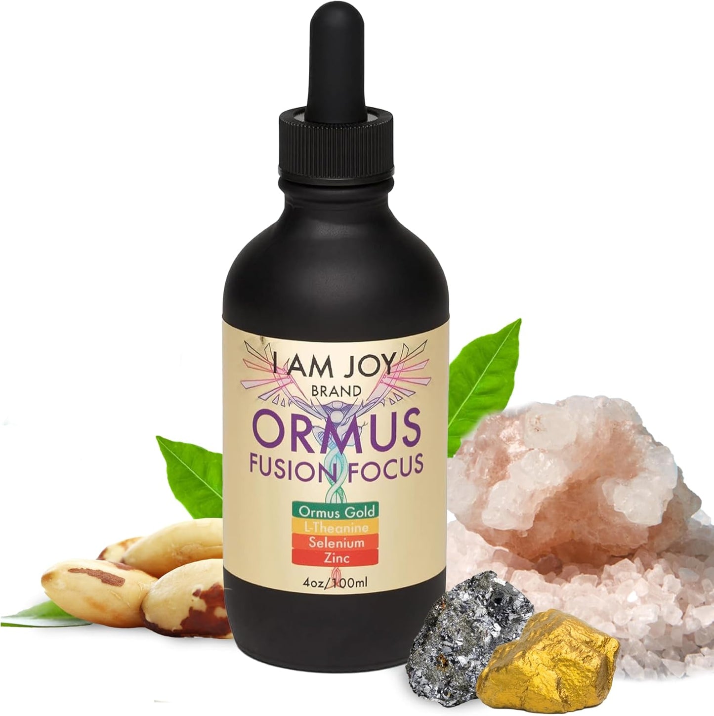 Joy Co. Ormus Monoatomic Gold with L-Theanine, Selenium, Zinc - Pineal Gland Detox, Lucid Dreaming, Kundalini Support - Neurological Strength Fusion - 4oz