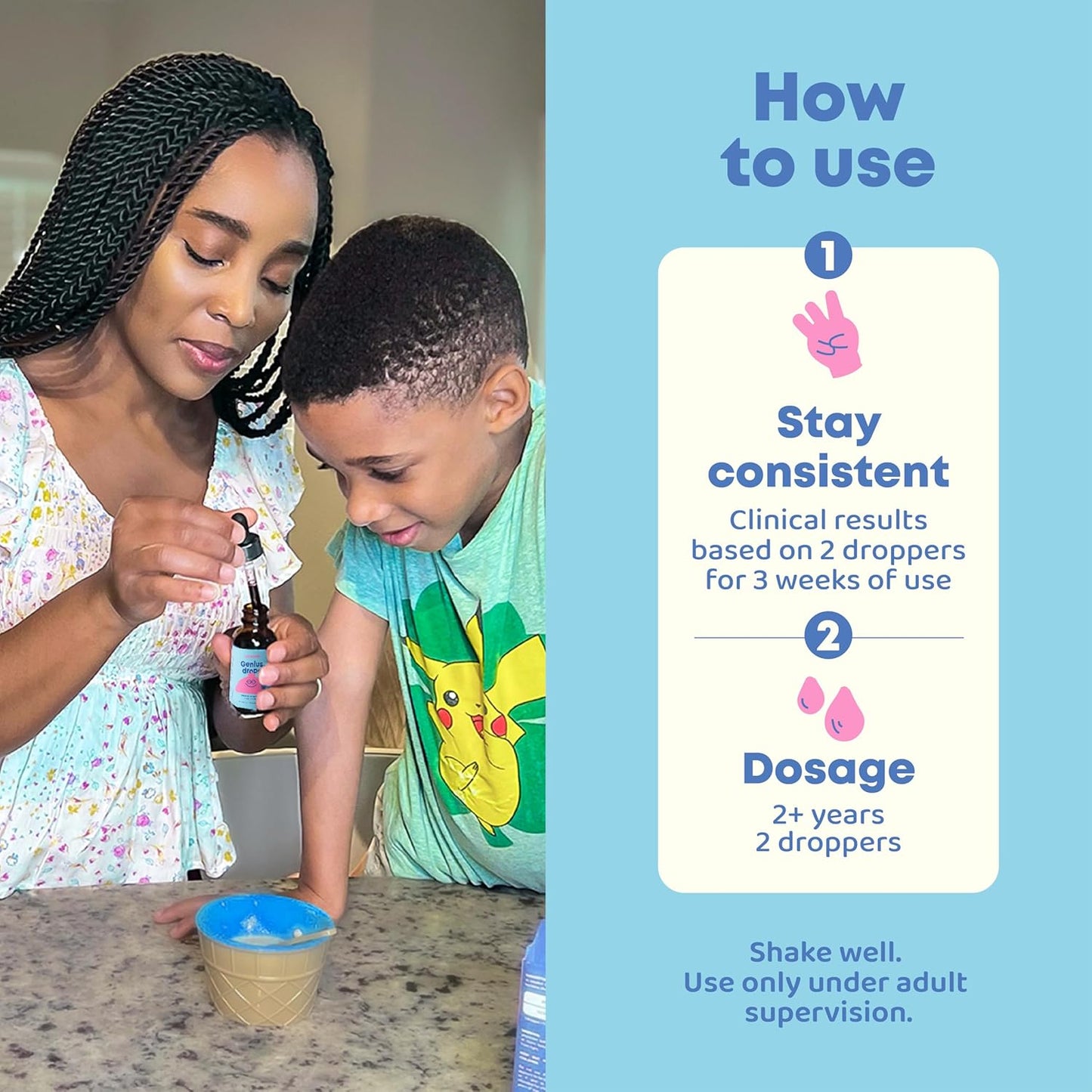 JoySpring Genius Drops for Kids | Herbal Focus Supplement with Ginkgo Biloba | Clinically Proven Liquid Formula (1 fl oz)