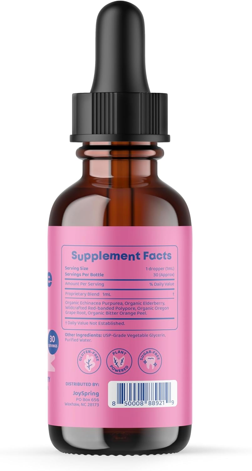 JoySpring Kids Immune Support Liquid Supplement with Zinc and Vitamin C - 1 fl oz