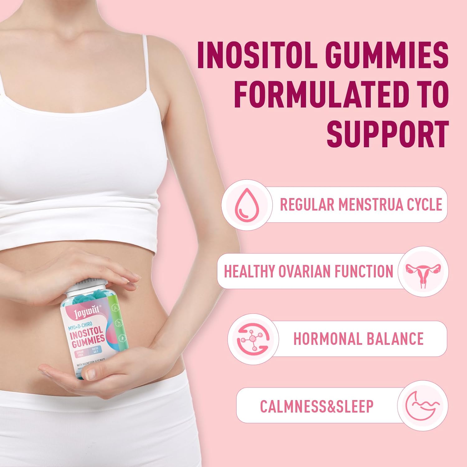 Joywiit Vitamin B1 and Inositol Gummies for Daily Energy Support and Stress Relief