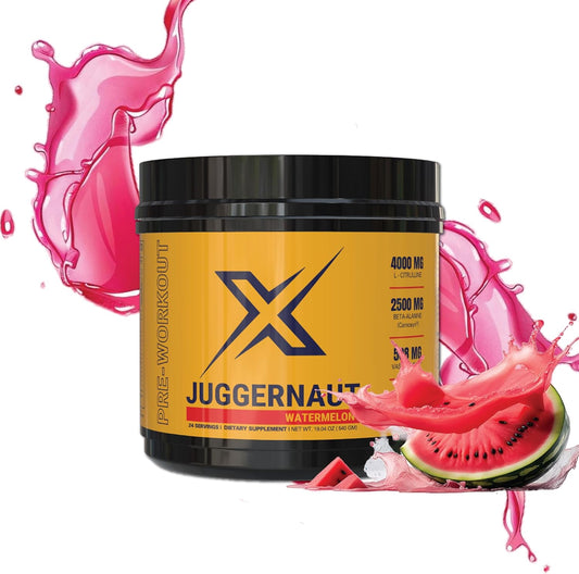 Juggernaut X Pre Workout with L-Citrulline, Creatine, Beta Alanine, Vasodrive-AP & Alpha GPC - 30 Servings for Explosive Energy & Enhanced Focus