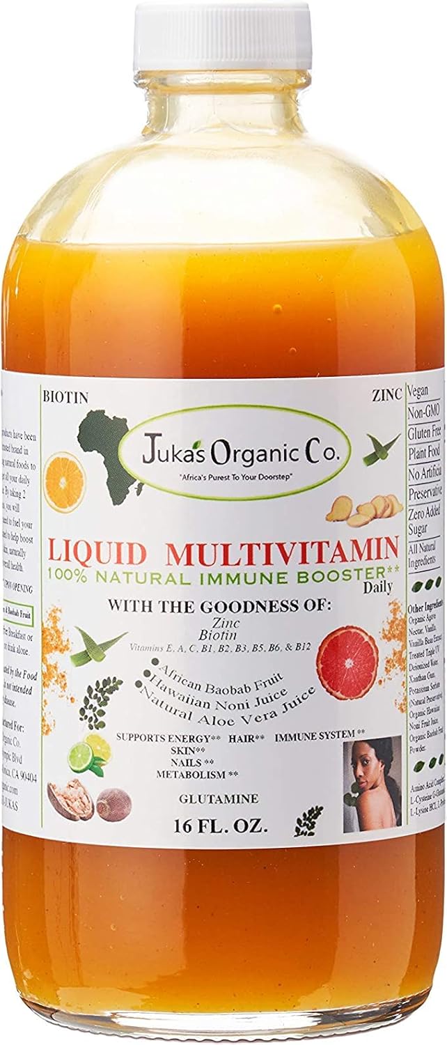 Juka's Organic Co. Liquid Multivitamin in Two Sizes (32 Fl Oz Bottle)