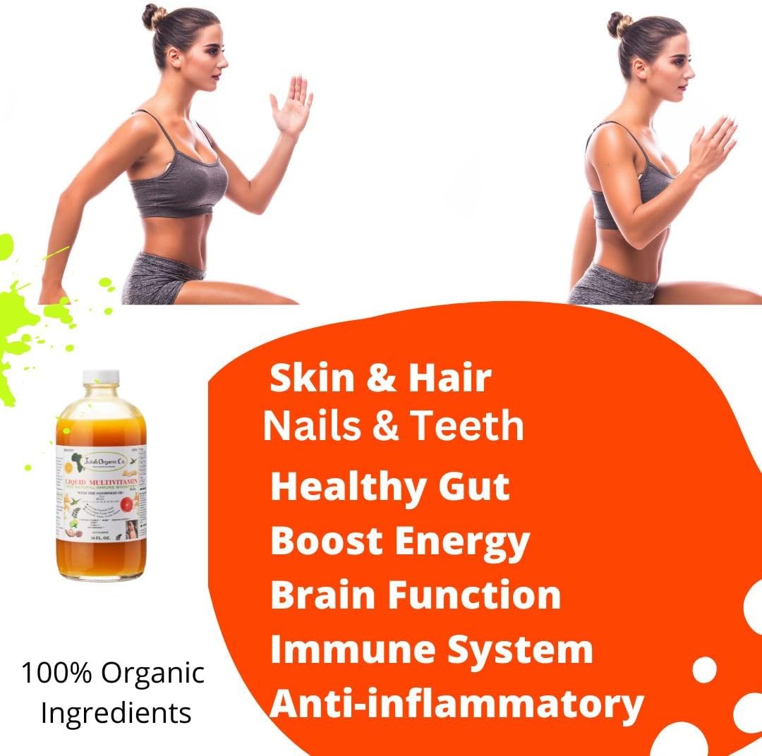 Juka's Organic Co. Liquid Multivitamin in Two Sizes (32 Fl Oz Bottle)