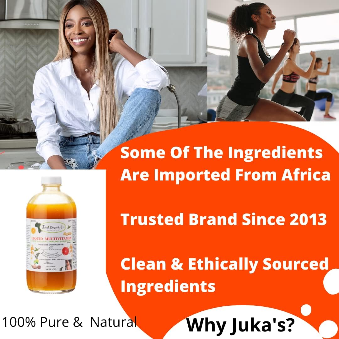 Juka's Organic Co. Liquid Multivitamin in Two Sizes (32 Fl Oz Bottle)