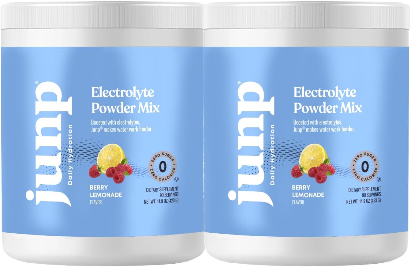 JUNP Electrolytes Powder Berry Lemonade Mix - No Sugar, No Carbs, Zero Calorie, Keto Friendly - 90 Servings (2 Pack)
