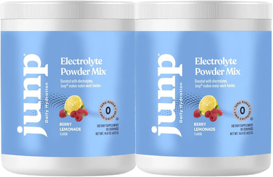 JUNP Electrolytes Powder Berry Lemonade Mix - No Sugar, No Carbs, Zero Calorie, Keto Friendly - 90 Servings (2 Pack)