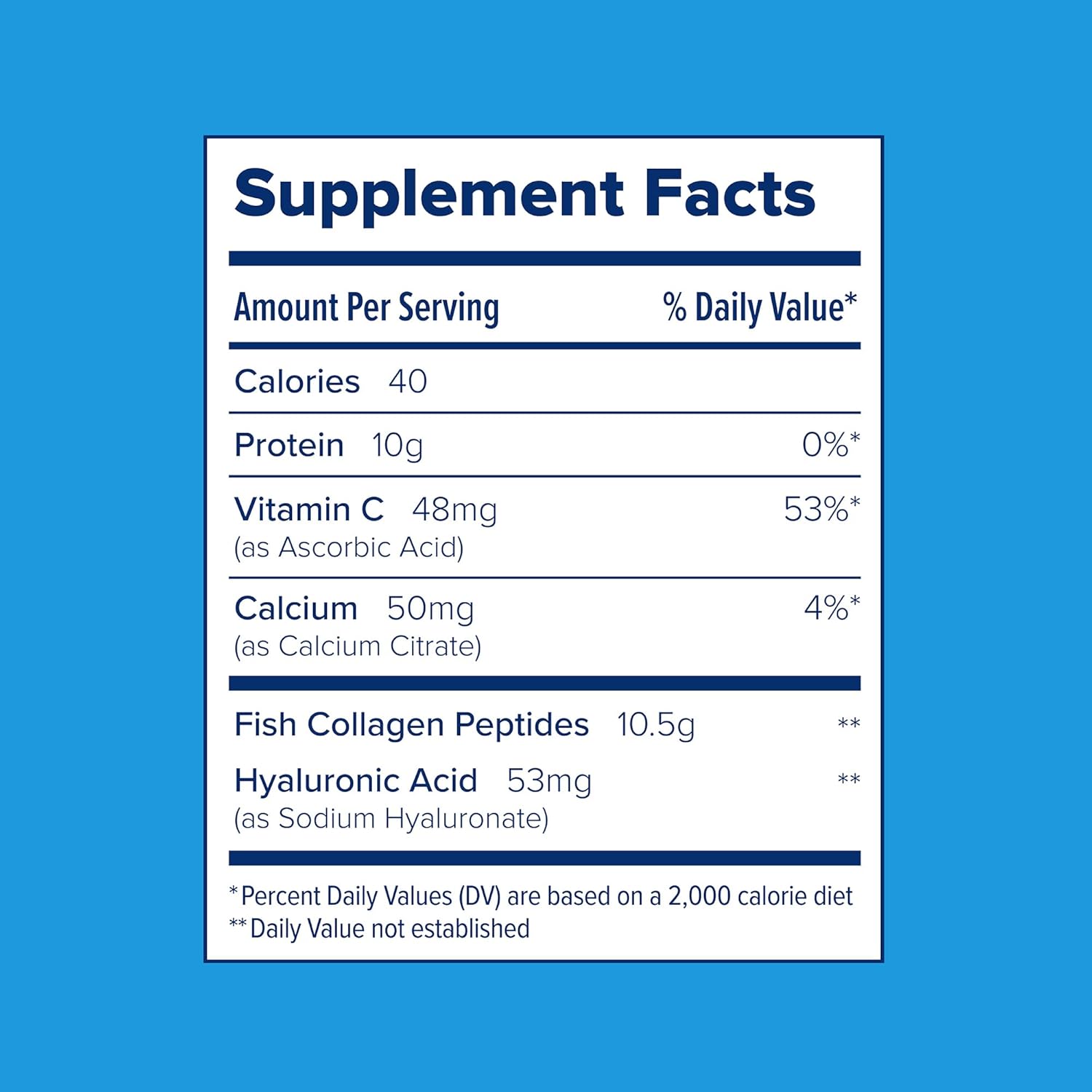 Just Bjorn Premium Marine Collagen Peptide Powder Stick Packs with Hyaluronic Acid, Vitamin C, Amino Acids - Skin, Hair, Nail & Joint Support - Unflavored - 10 Pack