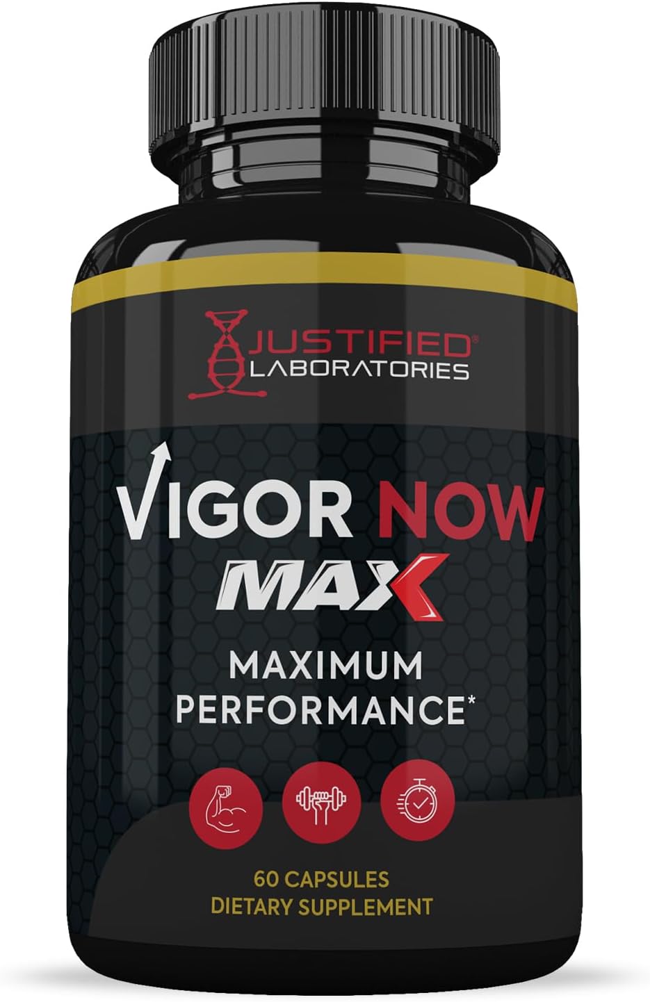 Justified Laboratories Vigor Now Max 1600MG Men's Health Formula - 60 Capsules for Enhanced Vitality and Wellness