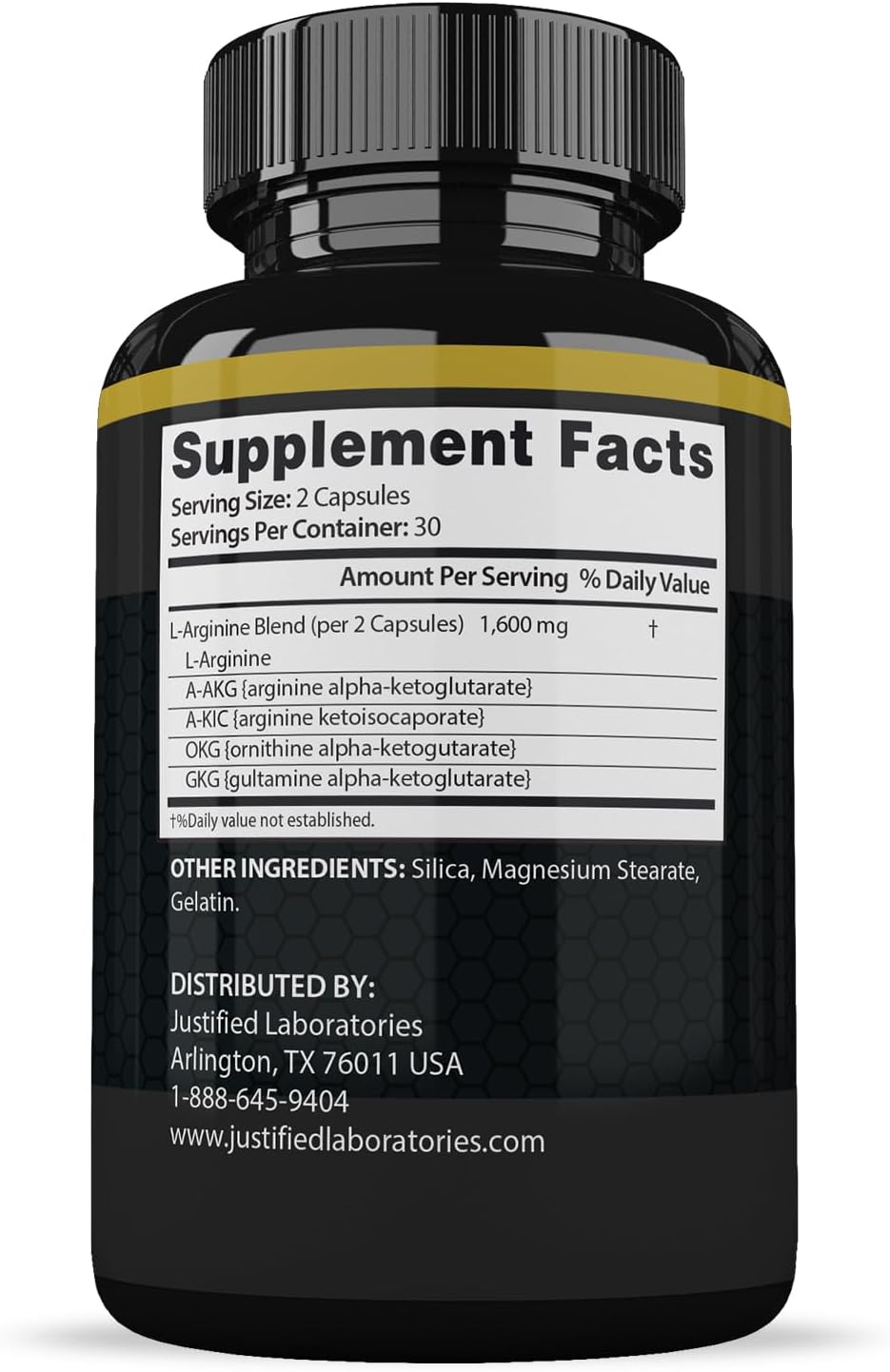 Justified Laboratories Vigor Now Max 1600MG Men's Health Formula - 60 Capsules for Enhanced Vitality and Wellness